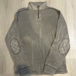 Men's Gray Quarter-Zip Pullover Sweater